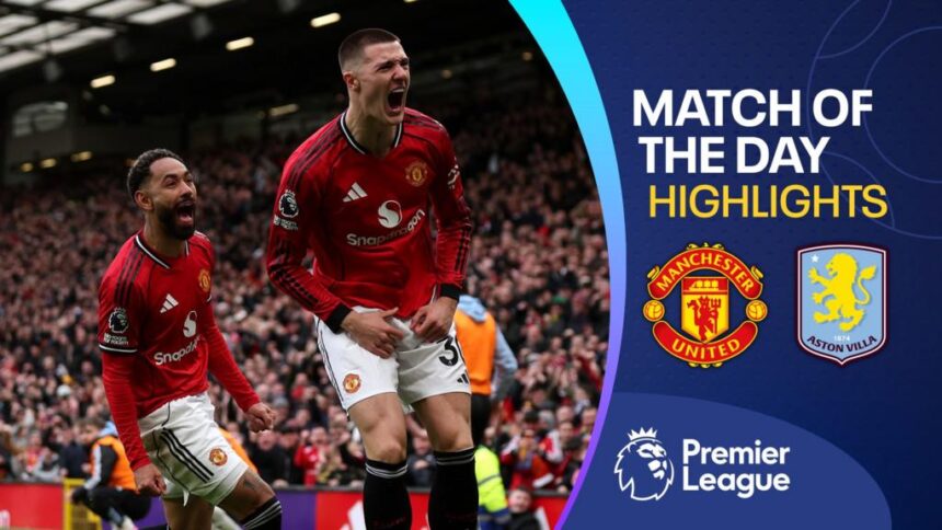 Man Utd stay third with win against lacklustre Villa