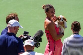 Aryna Sabalenka, viral puppy Ash share special Indian Wells celebration