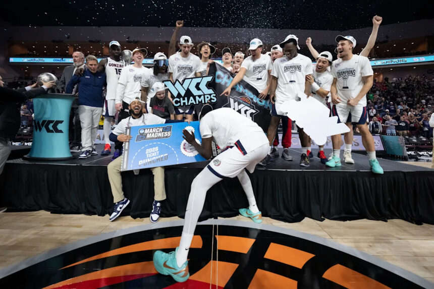 The 16 teams that comprise the NCAA men's tournament West Regional