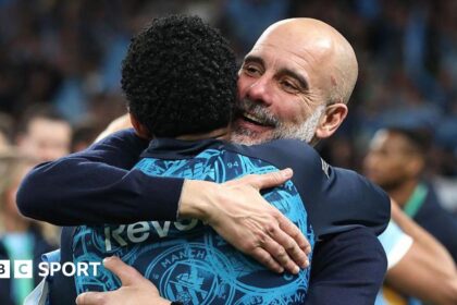 Guardiola's dance of joy as Man City pile pressure on desolate Arsenal