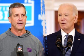 Giants coach John Harbaugh dismisses viral Joe Biden comparison: 'I'm not accepting that'