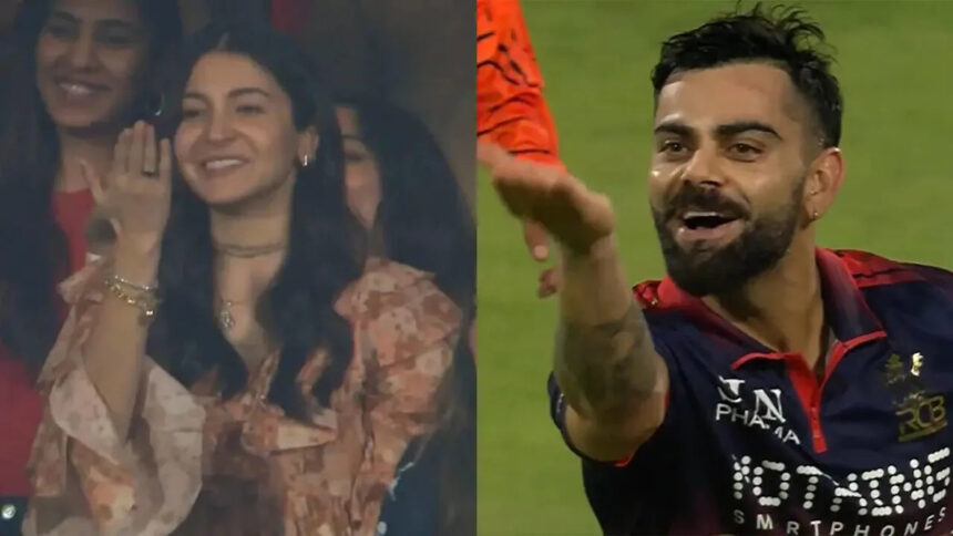 Watch: Virat Kohli blows flying kiss to Anushka Sharma after RCB’s dominant win