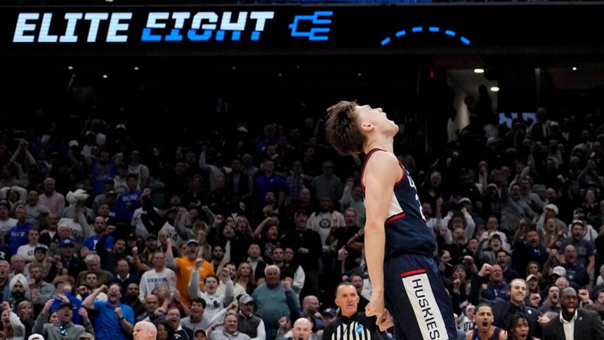 UConn's Braylon Mullins hits game-winning 3-pointer to shock Duke, advance to men's Final Four