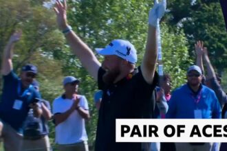 Lowry & Scott hit holes in one