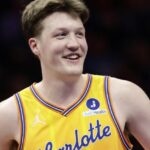 Charles Lee celebrates Kon Knueppel breaking the franchise record for made three-pointers