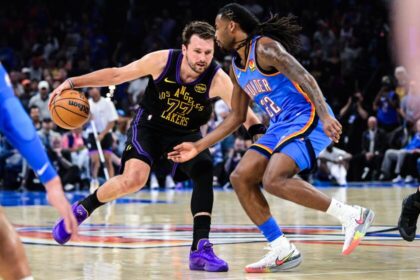 Lakers star Luka Doncic suffers hamstring injury in blowout loss to Thunder