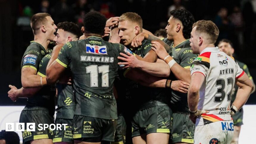 Leeds beat Bradford to go top of Super League