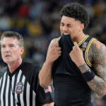 Yaxel Lendeborg injury update in Michigan vs Arizona at Final Four