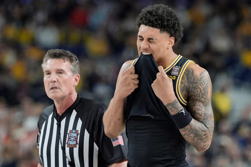 Yaxel Lendeborg injury update in Michigan vs Arizona at Final Four