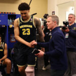 Michigan's Yaxel Lendeborg on title-game status after injuring his ankle, knee in Final Four win: 'I