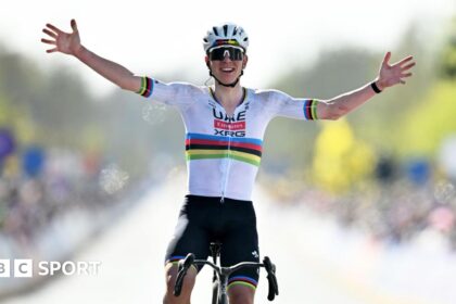 Mighty Pogacar equals record with third Flanders win
