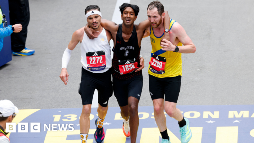 'Greatest feeling ever': Runners help exhausted man finish Boston Marathon