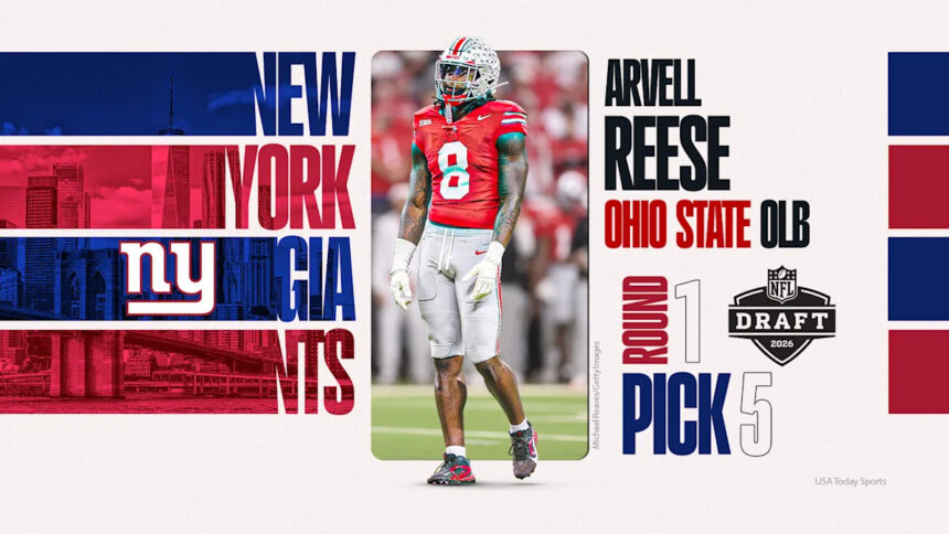 2026 NFL draft: New York Giants select Arvell Reese at No. 5 overall