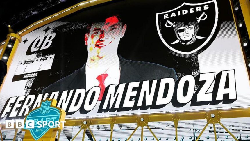 Raiders take Mendoza with first pick of NFL Draft