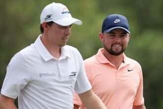 Fitzpatricks charge into lead in PGA pairs event