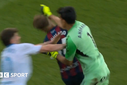 'Complete loss of control' - keeper punches player after being sent off