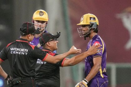 Angkrish Raghuvanshi fined after angry reaction to controversial LSG dismissal