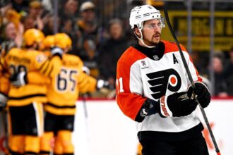 Penguins stave off elimination in Game 5 as postgame brawl erupts after late hit on Sidney Crosby