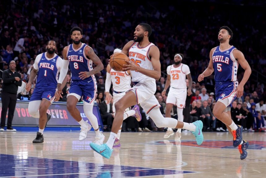 Red hot Knicks rout Sixers to take Game 1