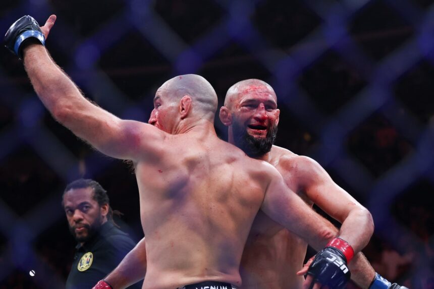 Sean Strickland stuns Khamzat Chimaev to hand Russian first loss and regain title at UFC 328