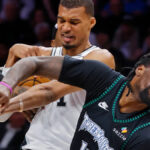 Wembanyama gets ejected early in Spurs-Wolves Game 4 for elbowing Reid and drawing a Flagrant 2 foul