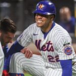 Mets' Juan Soto leaves for pinch-hitter in seventh inning after fouling ball off ankle earlier