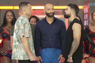 Video: Nate Diaz vs. Mike Perry press conference faceoff